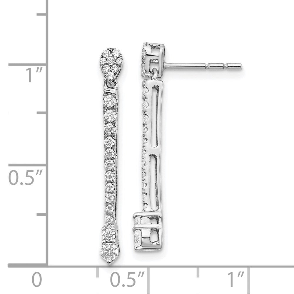 14K Weißgold Diamant-Ohrringe, ausgefallenes Design