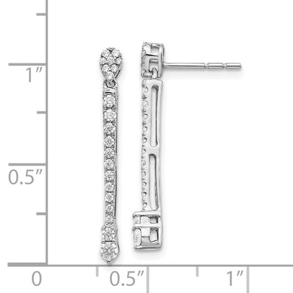 14K Weißgold Diamant-Ohrringe, ausgefallenes Design