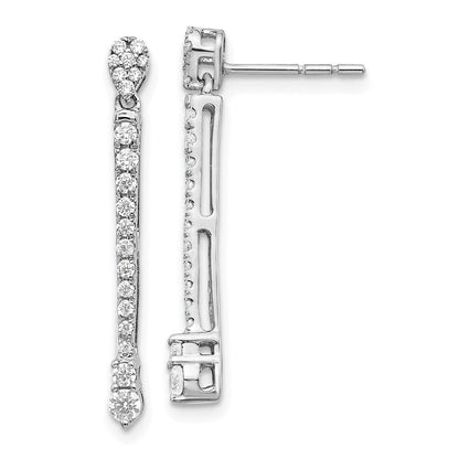 14K Weißgold Diamant-Ohrringe, ausgefallenes Design