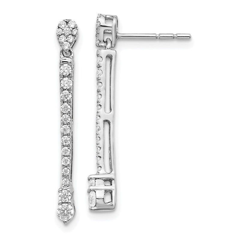 14K Weißgold Diamant-Ohrringe, ausgefallenes Design