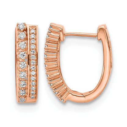 Ausgefallene Creolen mit echten Diamanten aus 14K Roségold