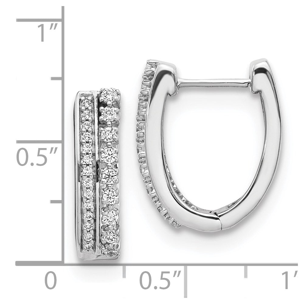 14K Weißgold Creolen mit echten Diamanten, Fancy-Design