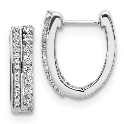 14K Weißgold Creolen mit echten Diamanten, Fancy-Design