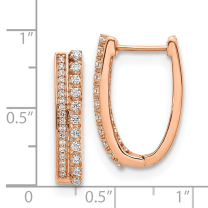 14K Roségold Creolen mit echten Diamanten, Fancy-Design