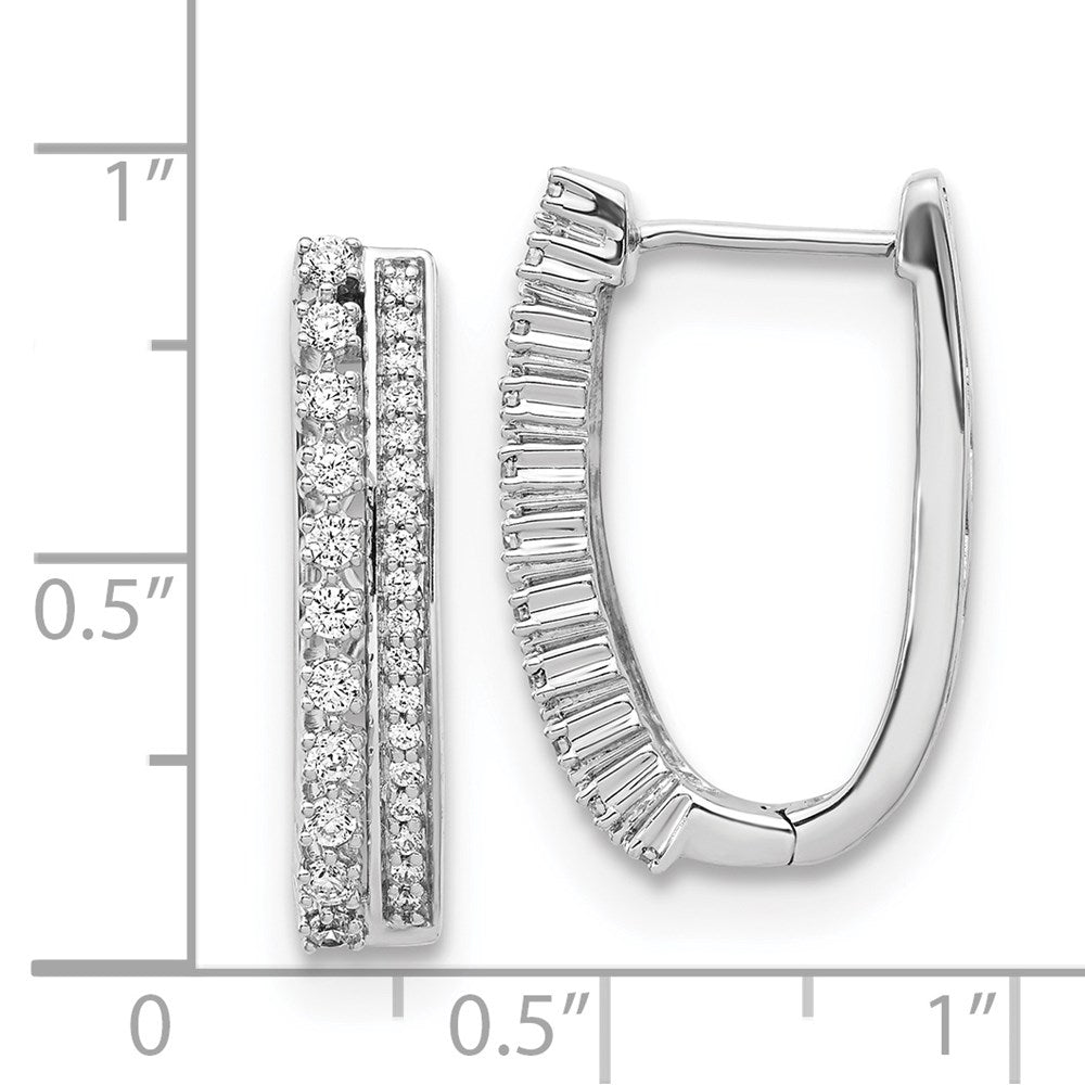 14K Weißgold Creolen mit echten Diamanten, Fancy-Design
