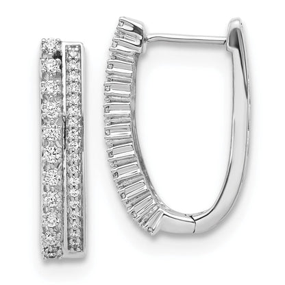 14K Weißgold Creolen mit echten Diamanten, Fancy-Design