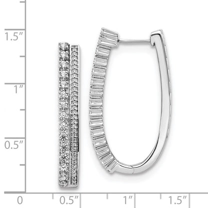 14K Weißgold Diamant-Creolen mit Fantasie-Design