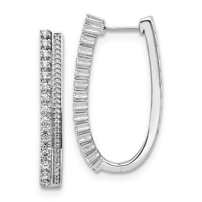 14K Weißgold Diamant-Creolen mit Fantasie-Design