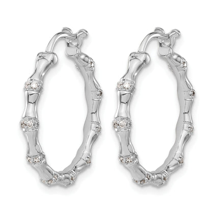 14K Weißgold Creolen mit echten Diamanten im Fancy-Design