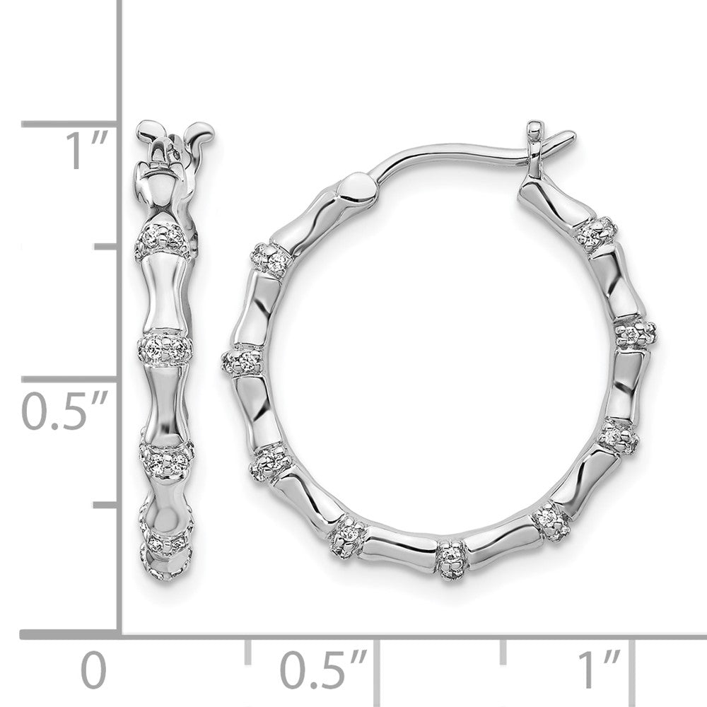 14K Weißgold Creolen mit echten Diamanten im Fancy-Design