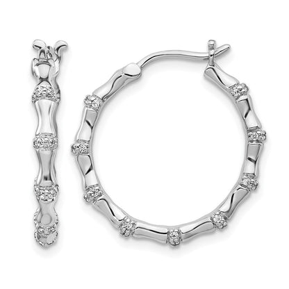 14K Weißgold Creolen mit echten Diamanten im Fancy-Design