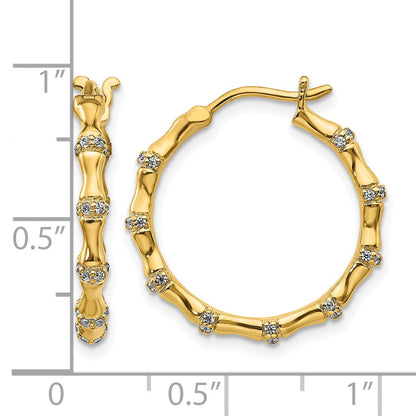 14K Gelbgold Creolen mit echten Diamanten im Fantasie-Design