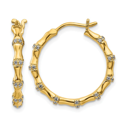 14K Gelbgold Creolen mit echten Diamanten im Fantasie-Design