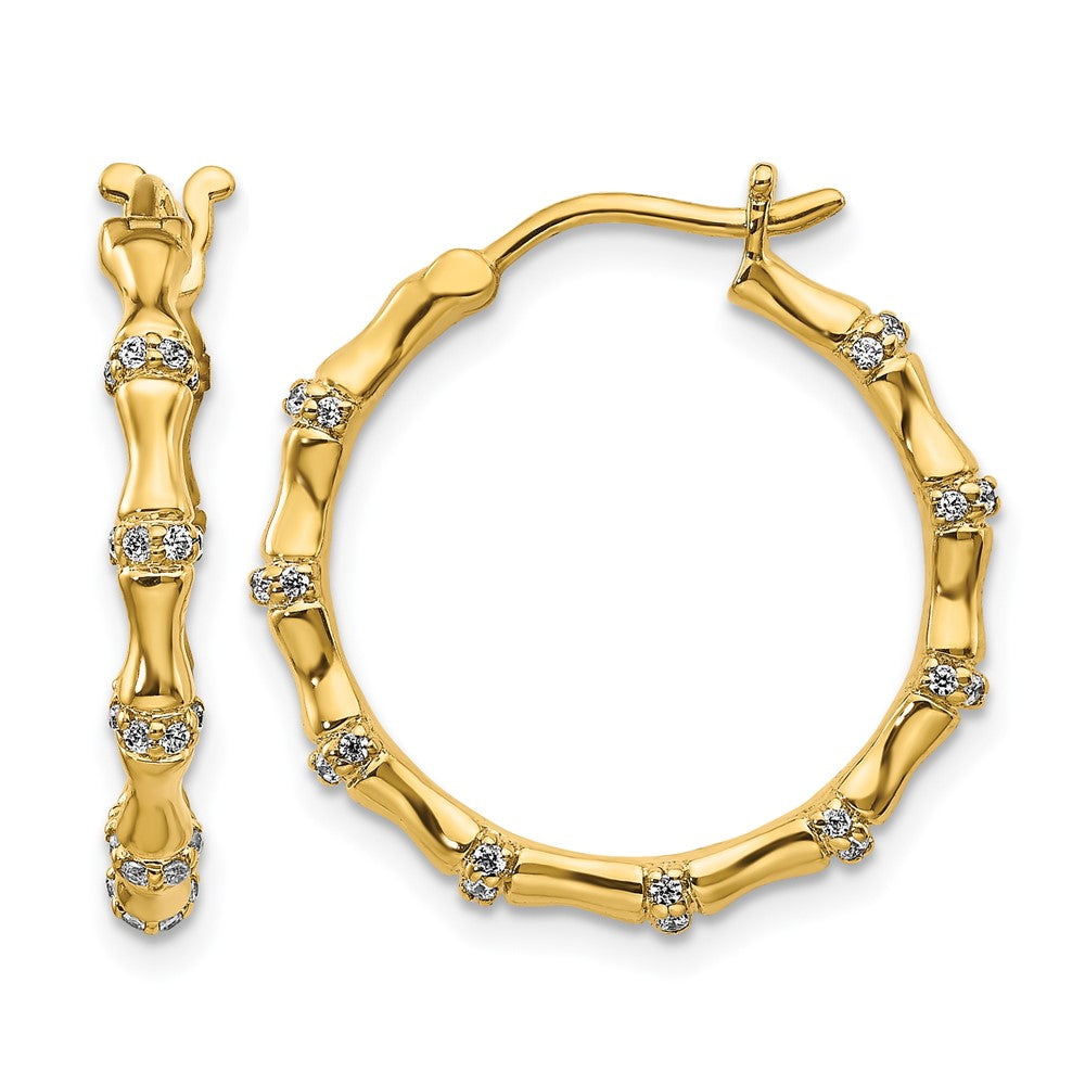 14K Gelbgold Creolen mit echten Diamanten im Fantasie-Design