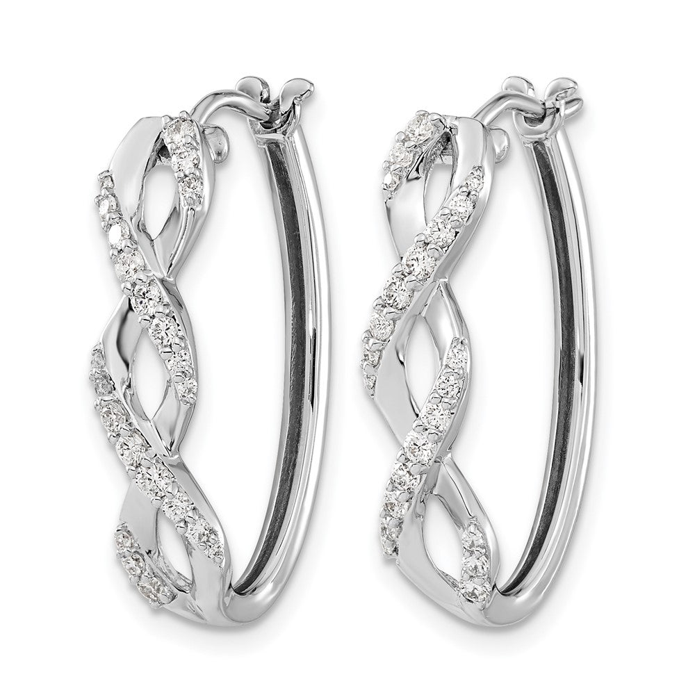 14K Weißgold Diamant-Fantasie-Ohrringe, echte Diamanten
