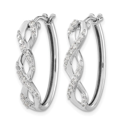 14K Weißgold Diamant-Fantasie-Ohrringe, echte Diamanten