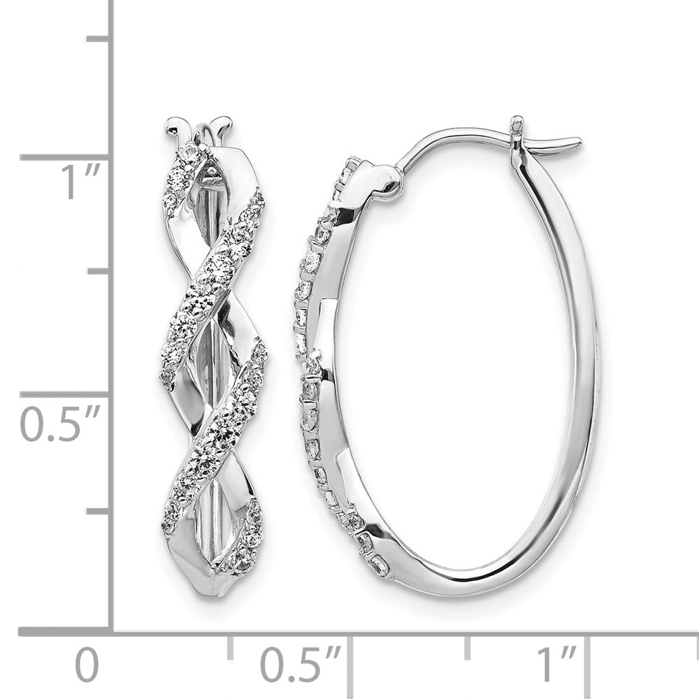 14K Weißgold Diamant-Fantasie-Ohrringe, echte Diamanten