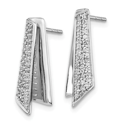 14K Weißgold Fancy-Ohrringe mit echten Diamanten