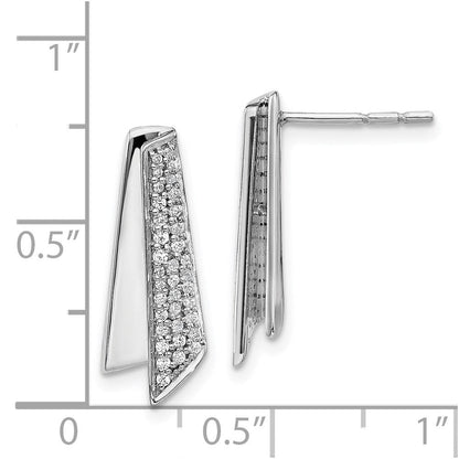 14K Weißgold Fancy-Ohrringe mit echten Diamanten