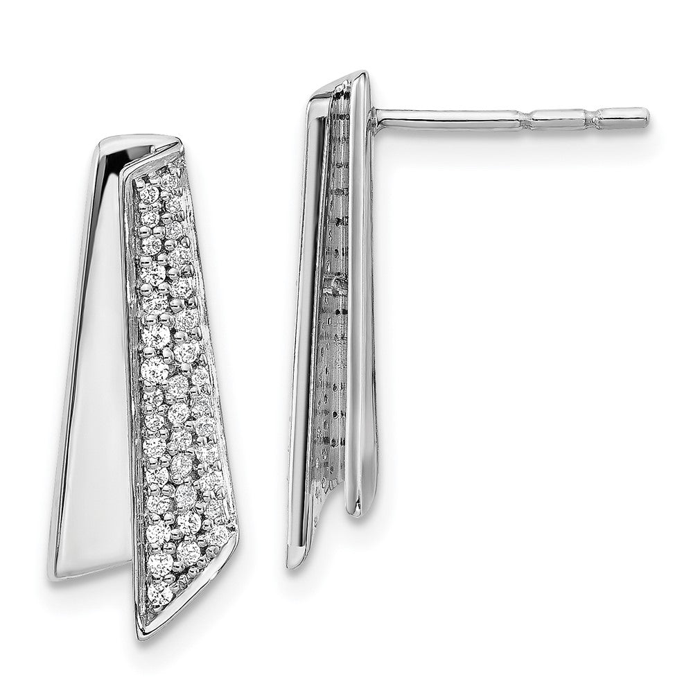 14K Weißgold Fancy-Ohrringe mit echten Diamanten