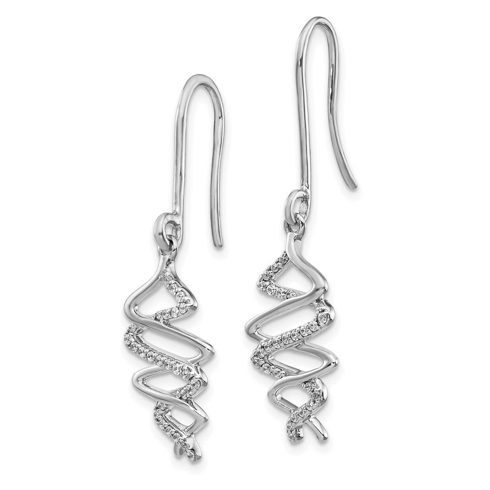 14K Weißgold Diamant-Fantasie-Ohrringe, echte Diamanten