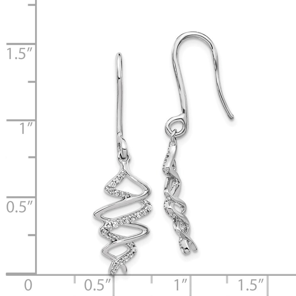 14K Weißgold Diamant-Fantasie-Ohrringe, echte Diamanten