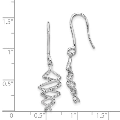 14K Weißgold Diamant-Fantasie-Ohrringe, echte Diamanten