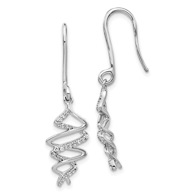 14K Weißgold Diamant-Fantasie-Ohrringe, echte Diamanten