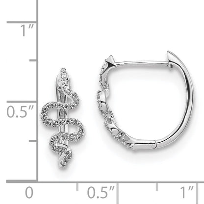 14K Weißgold Creolen mit echten Diamanten, Fancy-Design