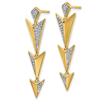 14K Gelbgold Diamant-Ohrhänger mit ausgefallener Fassung