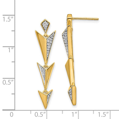 14K Gelbgold Diamant-Ohrhänger mit ausgefallener Fassung