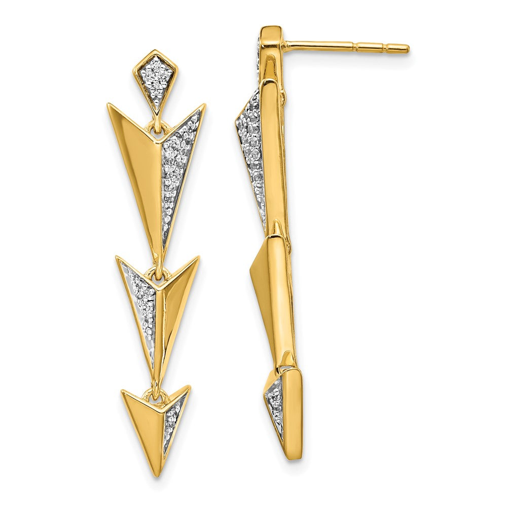 14K Gelbgold Diamant-Ohrhänger mit ausgefallener Fassung