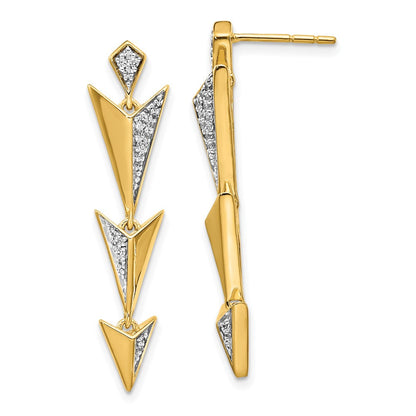 14K Gelbgold Diamant-Ohrhänger mit ausgefallener Fassung