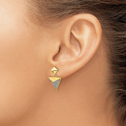 14K Gelbgold Ohrringe mit echten Diamanten, Fantasie-Design