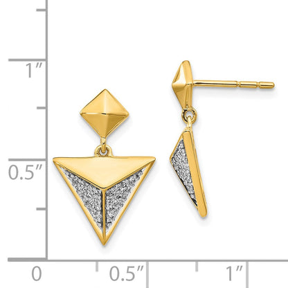 14K Gelbgold Ohrringe mit echten Diamanten, Fantasie-Design