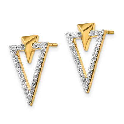 14K Gelbgold Ohrstecker mit echten Diamanten in ausgefallenem Design