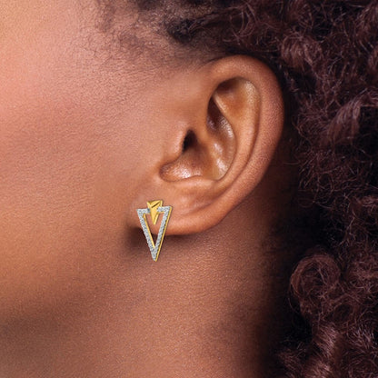14K Gelbgold Ohrstecker mit echten Diamanten in ausgefallenem Design