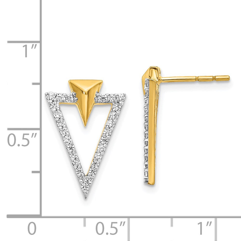 14K Gelbgold Ohrstecker mit echten Diamanten in ausgefallenem Design