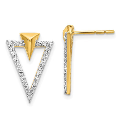 14K Gelbgold Ohrstecker mit echten Diamanten in ausgefallenem Design
