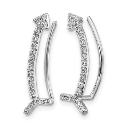 14K Weißgold Diamant-Ear-Climber-Ohrringe