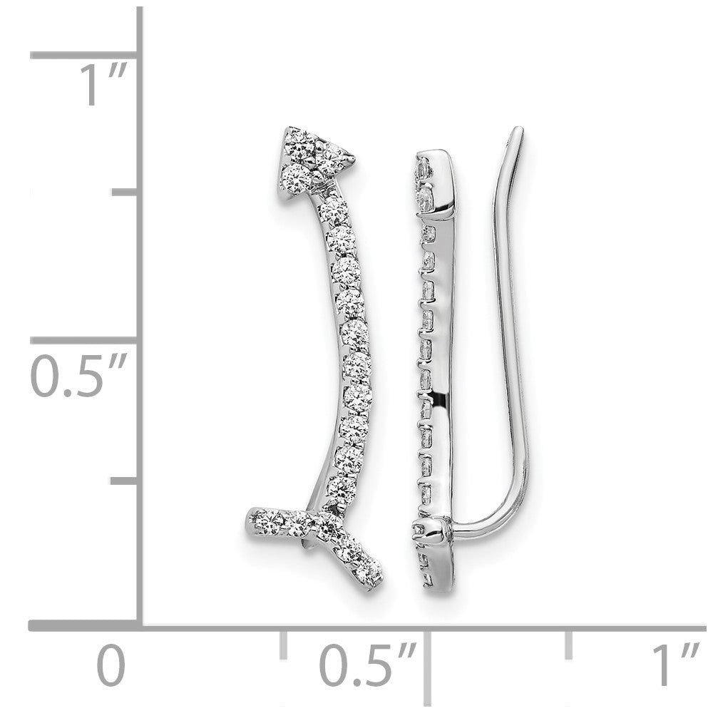 14K Weißgold Diamant-Ear-Climber-Ohrringe