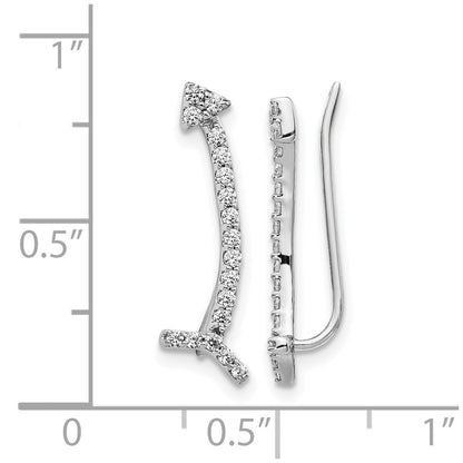 14K Weißgold Diamant-Ear-Climber-Ohrringe