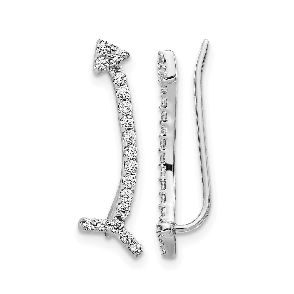 14K Weißgold Diamant-Ear-Climber-Ohrringe