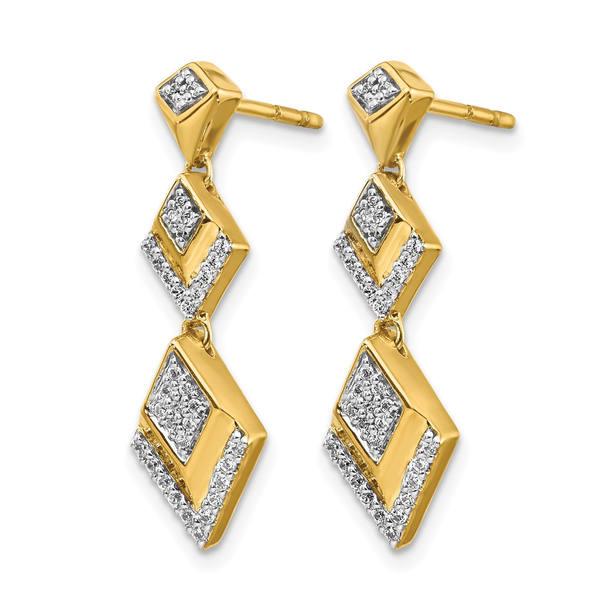 14K Gelbgold Diamant-Ohrhänger mit ausgefallener Fassung