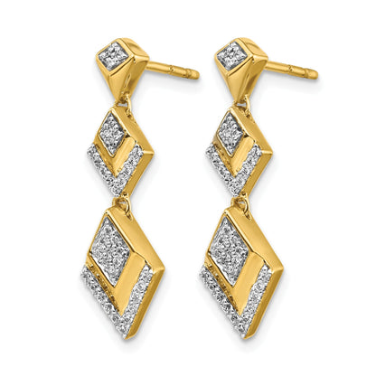 14K Gelbgold Diamant-Ohrhänger mit ausgefallener Fassung