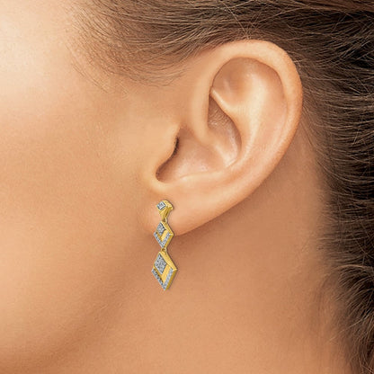 14K Gelbgold Diamant-Ohrhänger mit ausgefallener Fassung