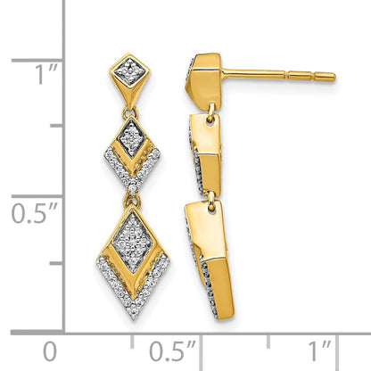 14K Gelbgold Diamant-Ohrhänger mit ausgefallener Fassung