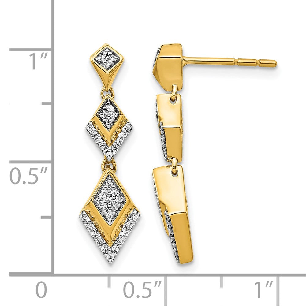 14K Gelbgold Diamant-Ohrhänger mit ausgefallener Fassung