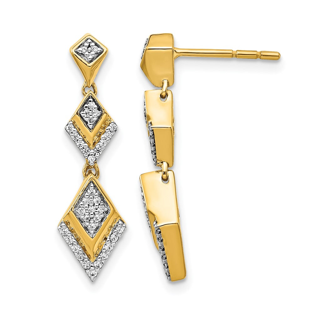 14K Gelbgold Diamant-Ohrhänger mit ausgefallener Fassung