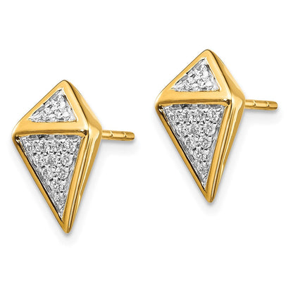 14K Gelbgold Diamant-Ohrringe im Fancy-Design